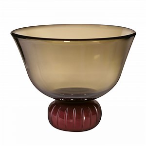 Beige Murano Glass Bowl Vase