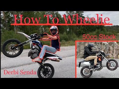 How To Wheelie On 50cc Stock Bike | Derbi Senda |