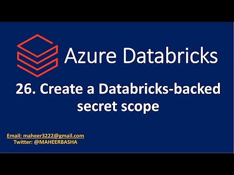 26. Create a Databricks backed secret scope in Azure Databricks