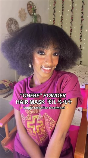 Liya Hizkias on Instagram: "This traditional central African Chebe powder hair treatment prevents hair breakage. My hair is short, but it’s healthy — so hopefully I can retain length & see hair growth results! #habesha #ethiopian #chebe #chebepowder #hairmask #naturalhair #afro #afrohair #ethiopiangirl #chad #african #ethiopianbeauty #lengthretention #naturalhairtreatment"