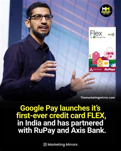 Google Pay has launched its first-ever credit card globally, starting with India. The digital credit card, called Flex by Google Pay, runs on the RuPay network and is issued in partnership with Axis Bank. The move highlights India’s importance in global fintech innovation, especially with UPI integration and digital-first financial products. India is no longer just adopting fintech. It’s shaping it. 👉Follow @marketing_mirrors for more such daily insights and inspiring stories. #GooglePay #Finte