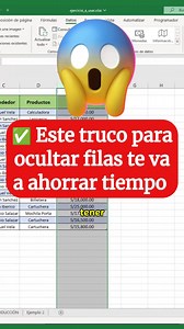 80K views · 1.3K reactions | ✅Este truco para ocultar filas te va a ahorrar tiempo 朗 | Educate Online | Facebook