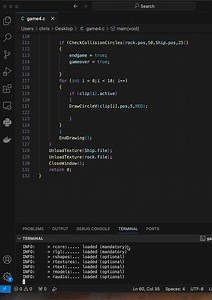 C programming galaxy type game