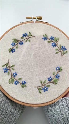 Floral Frame Hand Embroidery Guide and Template