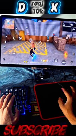 free fire video keyboard and mouse with redmi pad pro 2 5g #mixpro #geekgamer #ggmousepro2 #shorts
