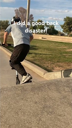 Doing the best back disaster on video! #subscribe #skatepark #scootering