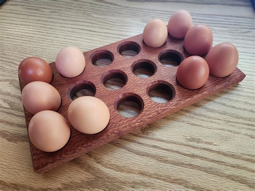 Country Style Silky Oak Wooden Benchtop Fresh 18 Egg Holder - Etsy