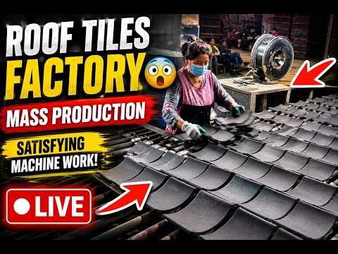 How Roof Tiles Are Made 😳 Massive Factory Process LIVE
