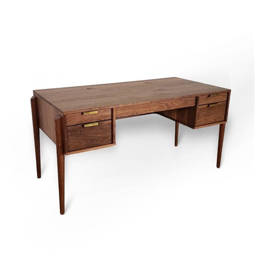 Solid Wood Executive Desk: Mid Century Modern, Walnut, Cherry, Oak, Maple - Etsy