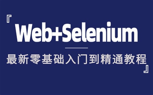 2025年b站讲的最好的web+selenium自动化测试从零基础到精通全套教程！