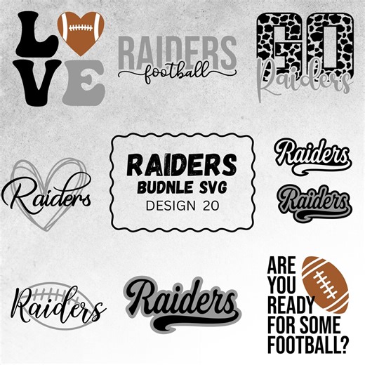 Raiders SVG Bundle – Game Day Quotes, Helmet Graphics, Cheer Designs for Cricut & Silhouette - Etsy