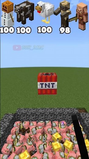 100 mob VS tnt #minecraftshorts