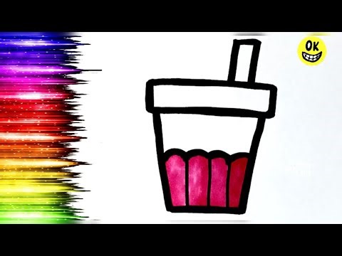 Cold Drink 🥤 Drawing, Colouring for kids, Drawing for kids, Easy Drawing for kids, ‪@DRAWINGWITHNITA‬