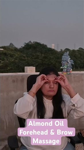 Almond Oil Eye Massage | Relieve Eye Tension & Relax Forehead Lines #shorts #ytshorts #chibeautyhub