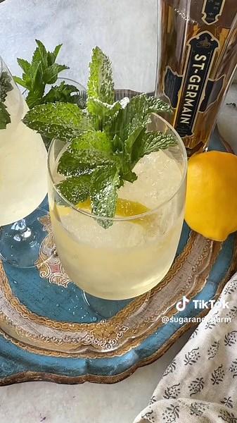 This refreshing Hugo spritz with elderflower and Prosecco is low-alcohol, simple to make, and great to serve any time of the year. It has the perfect balance of refreshing flavors. Hugo Spritz 1/2 ounce St-Germain, 3/4 for a sweeter drink 4 ounces Prosecco, chilled 1 ounce soda water, sparkling water 1/8 ounce lemon juice, just a splash 2 sprigs mint leaves 1 medium lemon wheel Wash the mint and rub together to release the oils. Add all of the ingredients into a wine glass, including 2 mint leav