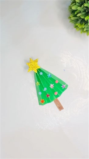 Easy Christmas tree craft ideas | paper craft #shorts #trending #ytshorts #craft #viral #kids
