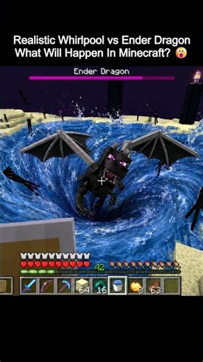 Realistic Whirlpool vs Ender Dragon What Will Happen In Minecraft? 😮