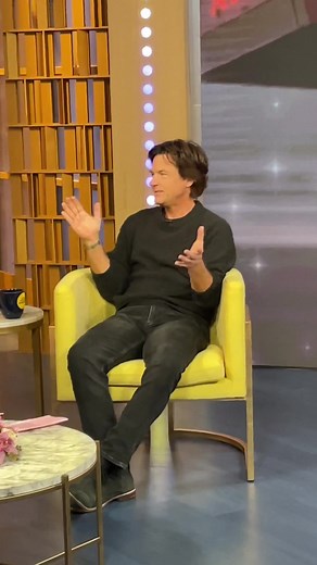 Jason Bateman Quick Hair Check in Times Square for Air Interview