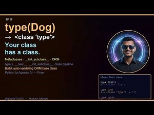 Your Classes Have a Class... Python Metaclasses Explained | type() & __init_subclass__ | Ep 28