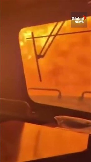 CN rail train drives through inferno as wildfires ravage northwestern Ontario