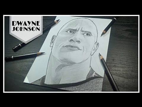 How To Draw DWAYNE JOHNSON Step By Step - Black Sketch Gallery