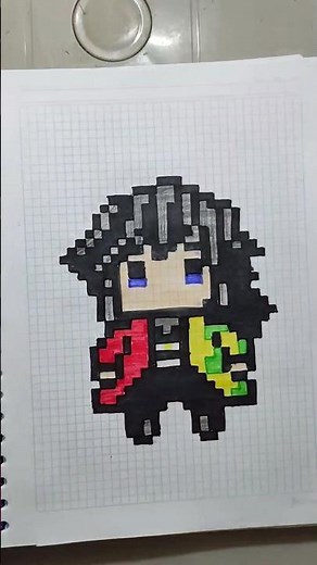 💧 Tomioka Pixel Art Demon Slayer Kimetsu no Yaiba Tutorial #pixelart #tomioka #demonslayer