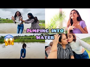 OMG 😱 My friends gave me Challenge & I Jumped into water Family Picnic at waterfall | Bindass Kavya