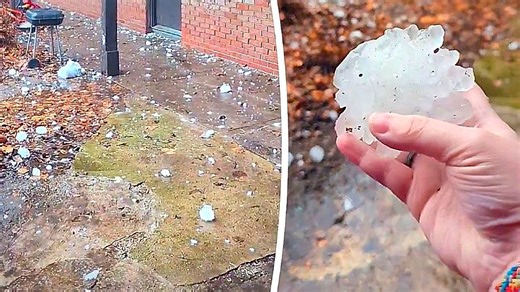 Severe storms in Illinois drop baseball-sized hail on Chicago