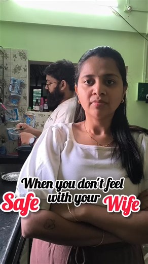 Akaya ♥️ on Instagram: "When you don't feel Safe with your wife 😅 #wife #trending #fun #couple #challenge"