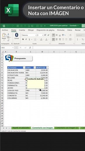 ⏱ Excel Snacks - Insert a Comment or Note with an IMAGE 📷 in EXCEL