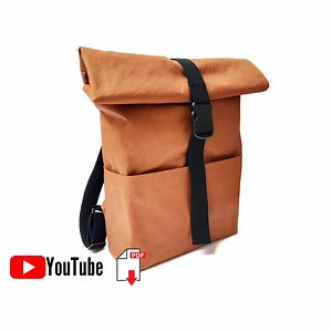 Sewing Pattern Backpack, Unisex Roll Top Backpack Easy to Sew, PDF Files, Ebook, Video Tutorial - Etsy
