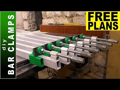 🟢 Bar Clamps DIY - Making six Long Durable Bar Clamps - FREE PLANS