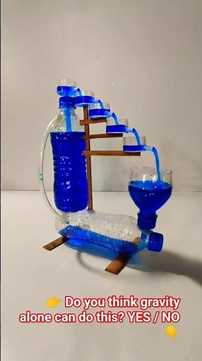 This Water Fountain Using Gravity Energy? 😱🌊 | Science Experiment #Shorts #science #waterfountain