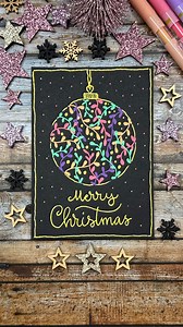 MERRY 🩷💜✨ Easy Christmas card idea with acrylic pens 💫 Need a quick last‑minute card? This little tutorial might be just what you’re looking for! And don’t worry if drawing leaves isn’t your thing. Just think of adding tiny droplets along a wavy line, and it will flow naturally 🌿 What you need: dark or black cardstock (Din A6 / about 4”×6”), a circle template or roll of painter’s tape, a pencil, and acrylic pens in your favorite colors plus gold or silver ✨ Tip: this idea works great with ot