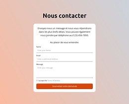Formulaire de contact sur fond dégradé - Modèle CSS par Nicepage