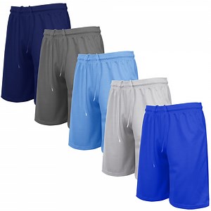 Men's 5-Pack Lightweight Breathable Moisture Wicking Mesh Shorts - Walmart.com