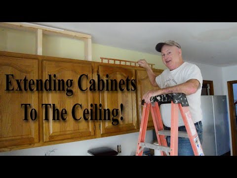 Extending Kitchen Cabinets to the Ceiling 🔨 | DIY Honey Oak Cabinet Makeover!