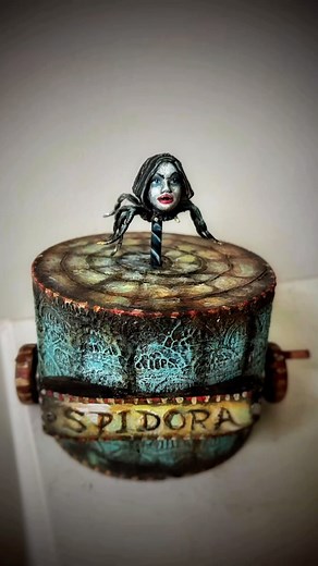 Carnival of the Curious: Spidora. #spidora #CarnivalOfTheCurious #CuriousCircusChronicles #FantasyFreakshow #MythicalMenagerie #CircusOddities #assemblage #foundobjectart l #SinisterSideshow #CuriosityCircus #FreakyFantasia #EccentricEntertainment #MythicalMarvels #EnigmaticExhibit @kromaacrylics | Michael deMeng Assemblage Art