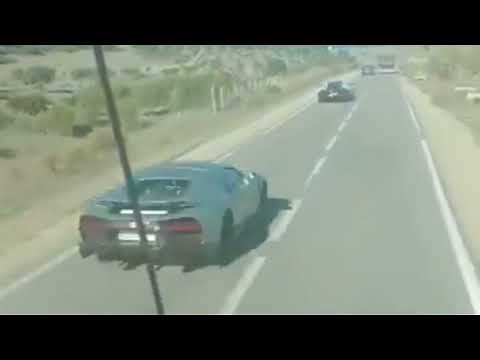 Truck overturned after two Bugatti Chiron supercars collided in Morocco