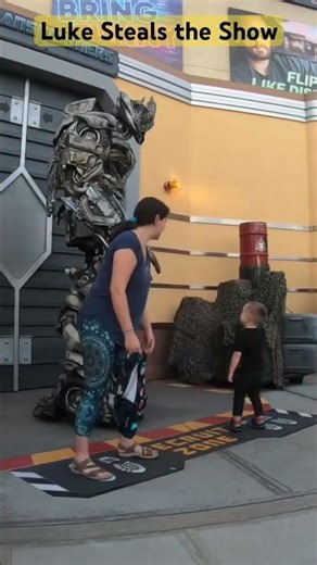 Luke steals the show at the Megatron meet and greet in Universal Studios Hollywood. #megatron
