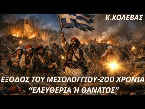 Κωνσταντίνος Χολέβας: 200 Χρόνια από την ηρωική Έξοδο του Μεσολογγίου-Φάρος εθνικής γενναιότητας