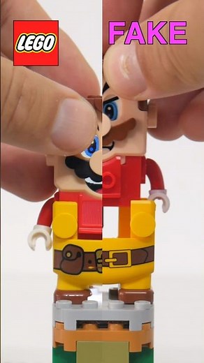 LEGO VS Fake: Builder Mario Figure #lego #mario #legomario #shorts #legoshorts #supermario