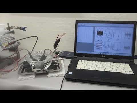 ガラス容器を利用した、メガヘルツ超音波のパルス発振・スイープ発振実験（超音波システム研究所）