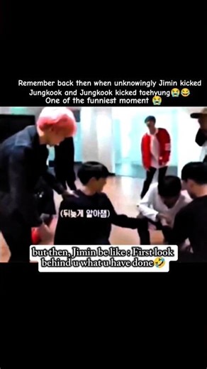 the way jimin kicked Jungkook and Jungkook kicked taehyung 😭...