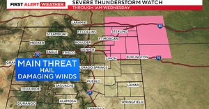 Isolated severe storms and heavy rain across Colorado, possible strong gusts and hail in Denver