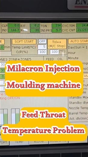 Milacron Injection Moulding Machine Feed Throat Temperature Problem #shorts #reels #sabkuchengineer