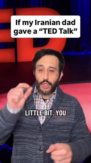 Payam Banifaz on Instagram: "If my Iranian dad gave a “TED Talk”, I think this is exactly what it would sound like 😂😂😂 #tedtalk #sketchcomedy #shampoo #dad"