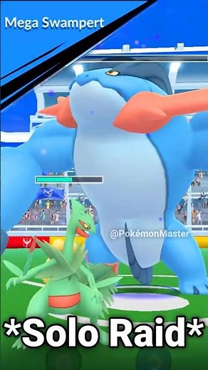 SOLO MEGA SWAMPERT Raid with Mega Sceptile (Pokemon GO)
