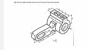 By First Angle Projection method, draw:Front View (Elevation)... | Filo