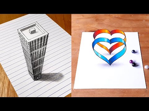 How to Draw - Easy 3D Hearts Illusion & Art
